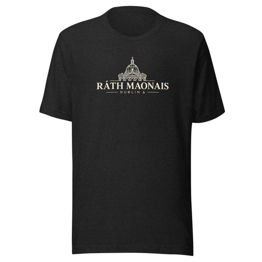 Rathmines Rath Maonais Warm Cream Printful T-Shirt - Black Heather