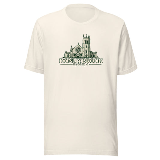 Rathmines Donnybrook Gothic Church Emblem Green T-Shirt - Vintage White